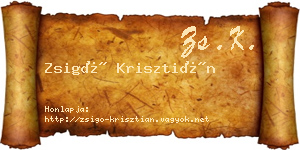 Zsigó Krisztián névjegykártya